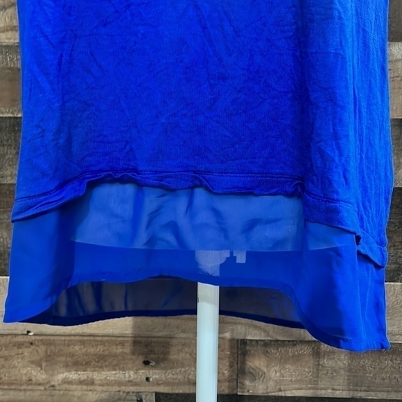 Halogen Mesh Hi Low Blue T Shirt Medium - Picture 3 of 7